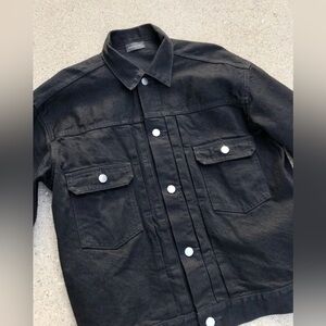 John Elliott Black Lightweight Denim Jacket made in Japan